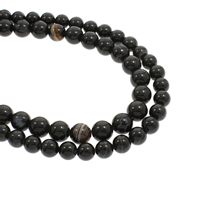 Natural Lace Agate Beads, Round black Approx 1mm Approx 15.5 Inch 