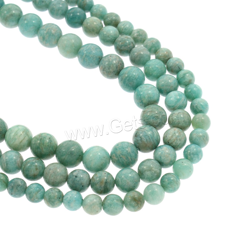 Amazonite Beads, Round, different size for choice, Grade AAA, Hole:Approx 1mm, Length:Approx 15.5 Inch, Sold By Strand