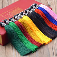 Decorative Tassel, Polyester, with Plastic & Zinc Alloy, antique silver color plated 140mm 