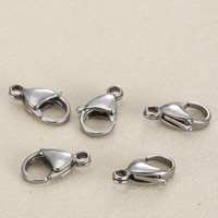 Stainless Steel Lobster Claw Clasp, original color, 15mm 