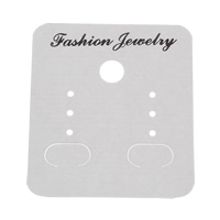 Plastic Earring Stud Display Board, Rectangle, fashion jewelry & decal, white 
