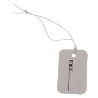 Label-Tag, Papier, Rechteck, mit Brief Muster, weiß, 26x15x0.5mm, 1000PCs/Tasche, verkauft von Tasche