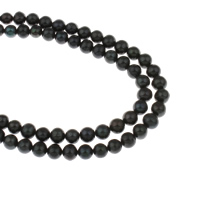 Round Cultured Freshwater Pearl Beads, natural, black, Grade AAA, 6-7mm Approx 0.8mm Approx 15.5 Inch 