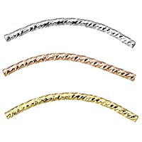 Brass Tube Beads, Curved Tube, plated 