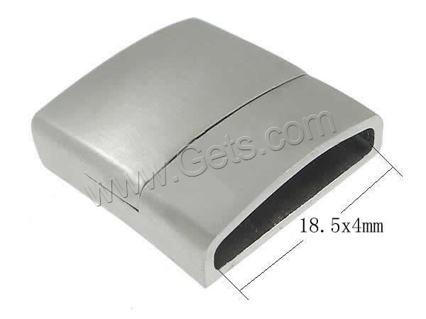 нержавеющая сталь магнитная застежка, Прямоугольная форма, Индивидуальные & матовый, оригинальный цвет, 24x21x6mm, отверстие:Приблизительно 18.5x4mm, продается PC