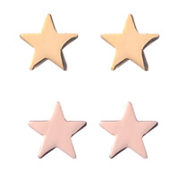 Stainless Steel Stud Earring, 304 Stainless Steel, Star, plated, Unisex 7mm 