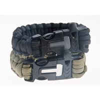 Survival Bracelets, Paracord, with Plastic, plastic Side Release Buckle, with a fire stick & braided bracelet & Unisex 20mm, 4mm Approx 10 Inch 