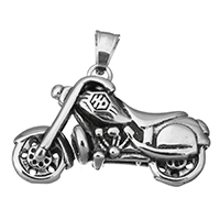 Stainless Steel Vehicle Pendant, Motorcycle, blacken Approx 
