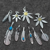 Thailand Sterling Silver Pendants, with Resin, plated Approx 3-4mm 