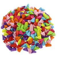 Solide Acryl Perlen, facettierte & Volltonfarbe, gemischte Farben, 10x14x9.5mm, Bohrung:ca. 1mm, ca. 1300PCs/Tasche, verkauft von Tasche
