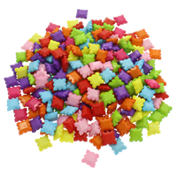 Solide Acryl Perlen, Volltonfarbe, gemischte Farben, 5-10mm, Bohrung:ca. 1mm, 1100PCs/Tasche, verkauft von Tasche