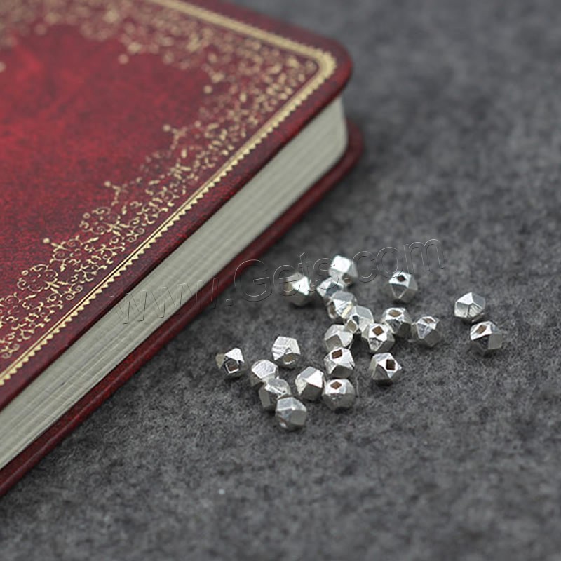 Runde Sterling Silber Perlen, 925 Sterling Silber, verschiedene Größen vorhanden & facettierte, verkauft von Tasche