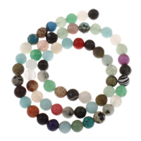 Edelstein Perle, rund, verschiedene Größen vorhanden, Bohrung:ca. 1mm, Länge:ca. 15 ZollInch, verkauft von Strang