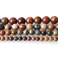 Perles en Turquoise naturelle, Rond, normes différentes pour le choix, rouge Environ 0.5-1mm Environ 15 pouce, Vendu par brin