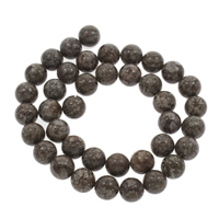 Schneeflocke Obsidian Perlen, rund, verschiedene Größen vorhanden, Bohrung:ca. 1mm, Länge:ca. 14.5 ZollInch, verkauft von Strang
