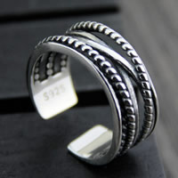 タイ銀 カフ指輪, 女性用, 8.2mm, サイズ:4.5-7, 売り手 パソコン
