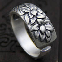 Thailand Sterling Silver Cuff Finger Ring, for woman, 9.2mm, US Ring .5 