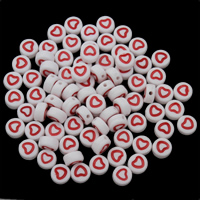 Acryl Schmuck Perlen, flache Runde, Emaille, 7x4mm, Bohrung:ca. 1mm, ca. 3600PCs/Tasche, verkauft von Tasche