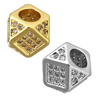 Perles zircon Micro Pave cubes, laiton, Placage, pavé de micro zircon, plus de couleurs à choisir Environ 3.5mm, Vendu par PC