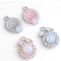 Crystal Zinc Alloy Pendants, with Crystal, painted & faceted & with rhinestone, lead & cadmium free, 13-20mm Approx 1-2mm 