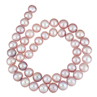 Round Cultured Freshwater Pearl Beads, natural, purple, 9-10mm Approx 0.8mm Approx 16 Inch 