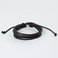 Unisex Bracelet, cuir PU, unisexe, 170-240mm Environ 9 pouce, Vendu par brin