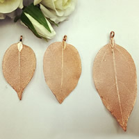 Zinc Alloy Leaf Pendants, gold color plated lead & cadmium free 