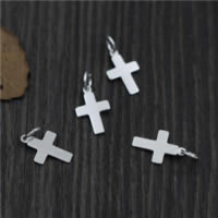 Sterling Серебряный крест подвески, Серебро 925 пробы, Kресты отверстие:Приблизительно 2mm, продается PC