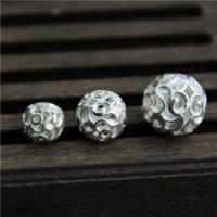 Sterling Silver Hollow Beads, 925 Sterling Silver, Round 