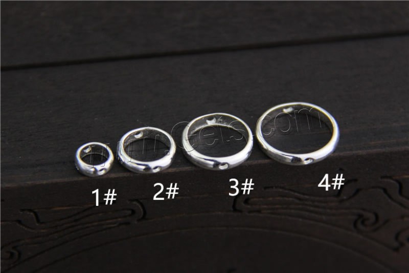 plata de ley 925 Fornituras para la pulsera, Donut, diverso tamaño para la opción, agujero:aproximado 1mm, Vendido por UD