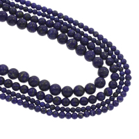 Perles de pierre lasurite naturelles, lapis lazuli naturel, Rond, normes différentes pour le choix Environ 1mm Environ 15.5 pouce, Vendu par brin