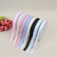 Satin Ribbon, with Lace, single-sided, mixed colors, 15mm 