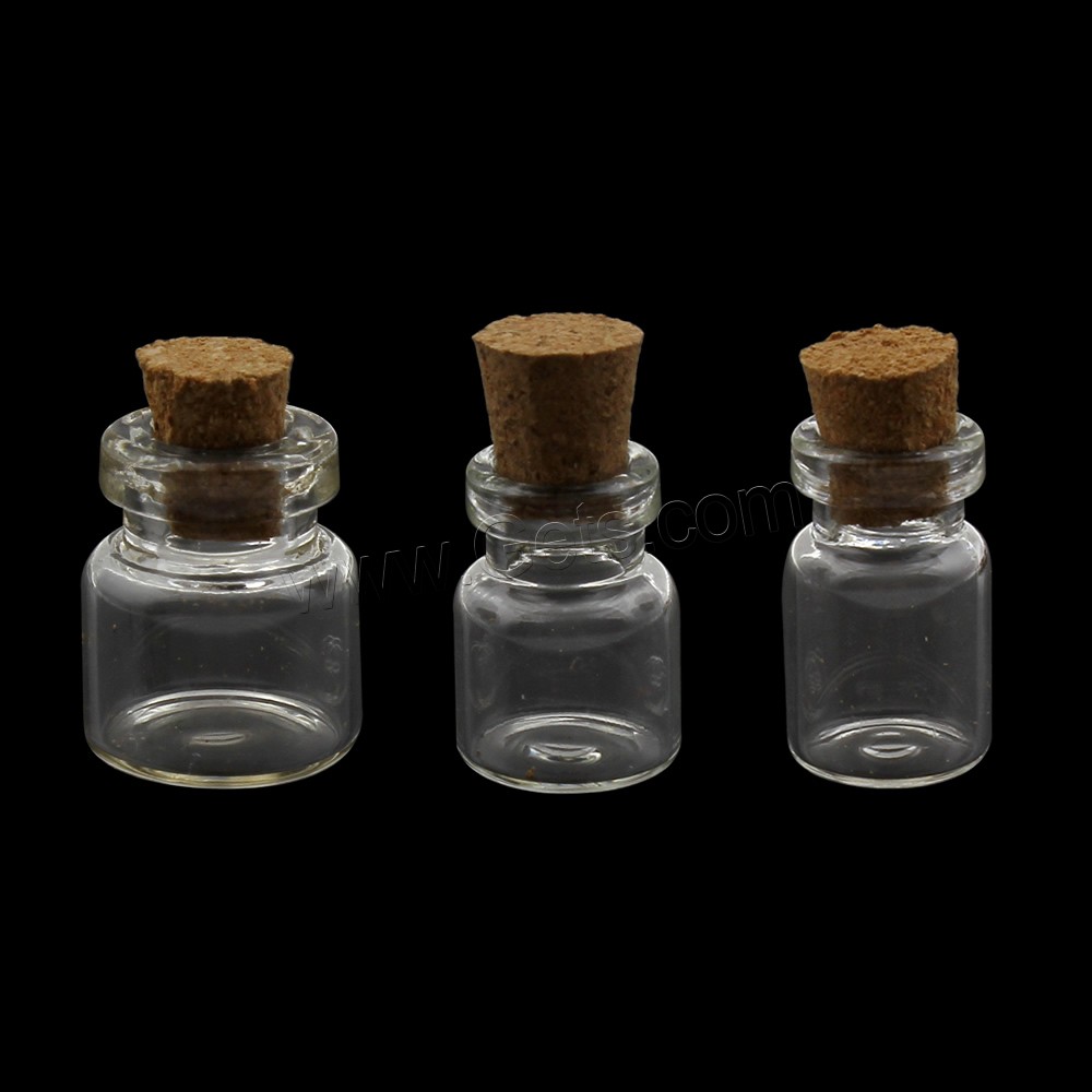 Glass Glass Bottle, with wood cap, different size for choice, 10PCs/Bag, Sold By Bag
