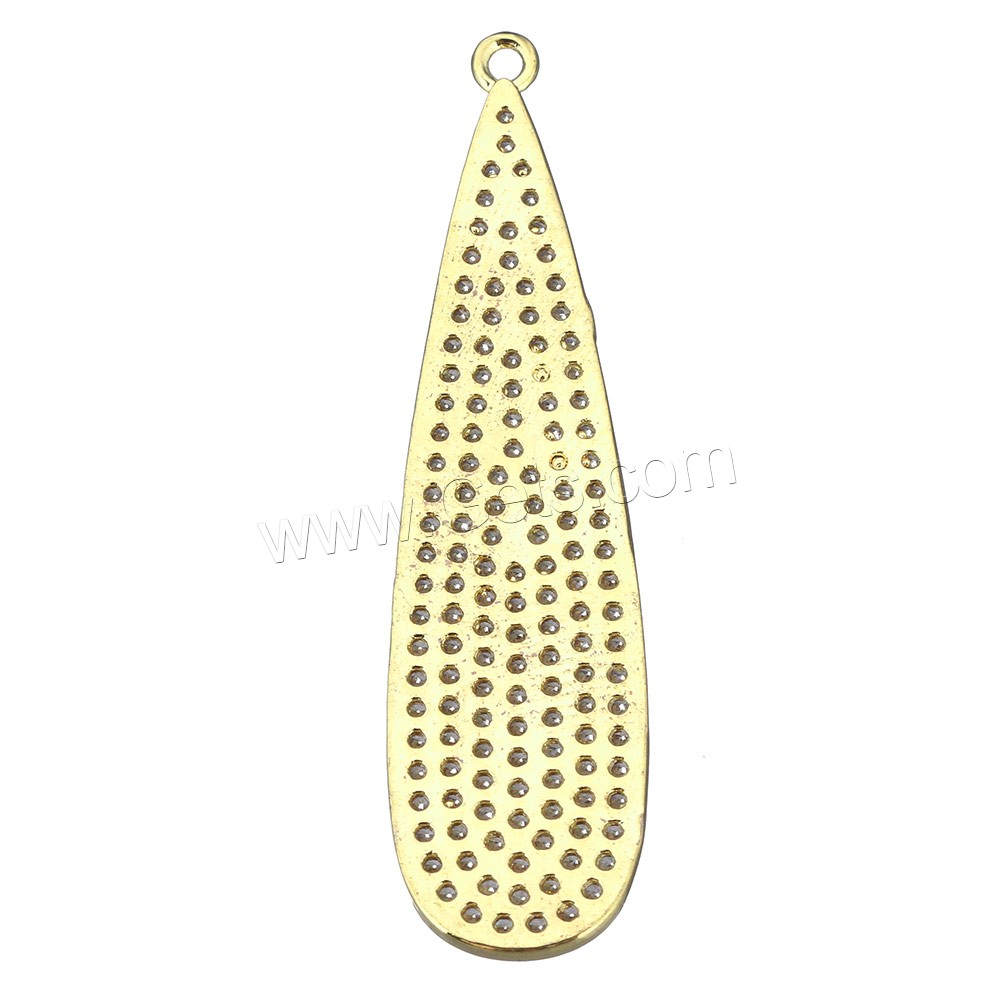 Cubic Zirconia Micro Pave Brass Pendant, Teardrop, plated, different size for choice & micro pave cubic zirconia, more colors for choice, Sold By PC
