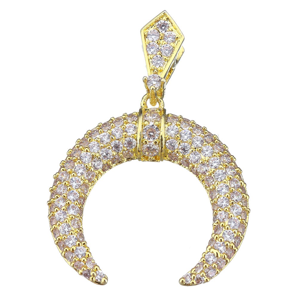 Cubic Zirconia Micro Pave Brass Pendant, plated, different size for choice & micro pave cubic zirconia, more colors for choice, Sold By PC