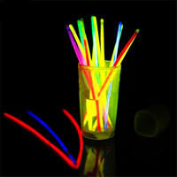 Plástico palillo de Luz, para  los niños & fluorescente, color mixto, 200x5mm, Vendido por UD