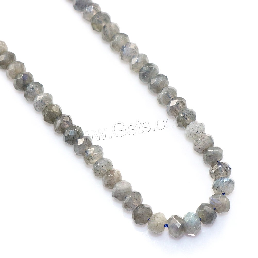 Labradorit Perlen, Rondell, natürlich, verschiedene Größen vorhanden & facettierte, Bohrung:ca. 0.5-1mm, Länge:ca. 16 ZollInch, verkauft von Strang