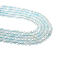Perle Agate bleue naturelle, Rond, normes différentes pour le choix Environ 1mm Environ 15.3 pouce, Vendu par brin