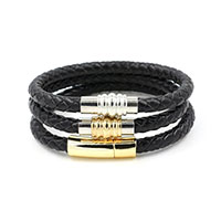 Men Bracelet, Cowhide, with Zinc Alloy, plated, braided bracelet & for man, 6mm Inch 
