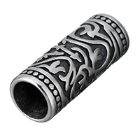 Stainless Steel Large Hole Beads, Column, blacken Approx 7mm 