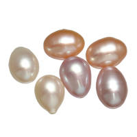 Perlas Freshwater Perforadas, Perlas cultivadas de agua dulce, natural, perforado medio, más colores para la opción, 7-7.5mm, agujero:aproximado 0.8mm, Vendido por Par