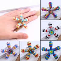 Finger Hand Fidget Spinner Gyroscope Ring, Zinc Alloy, with Glass, plated, Unisex & with painted & adjustable & enamel lead & cadmium free 
