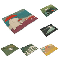 Place Mats, Cotton Fabric, Rectangle, applicable to western & with letter pattern 