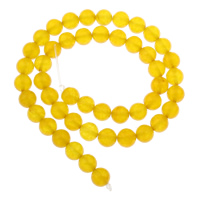 Perle Agate jaune naturelle, Rond, normes différentes pour le choix Environ 1mm Environ 15 pouce, Vendu par brin