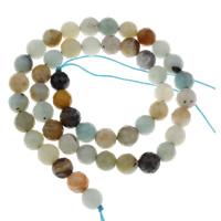 Amazonit Perlen, rund, verschiedene Größen vorhanden & facettierte, Bohrung:ca. 1mm, Länge:ca. 15 ZollInch, verkauft von Strang