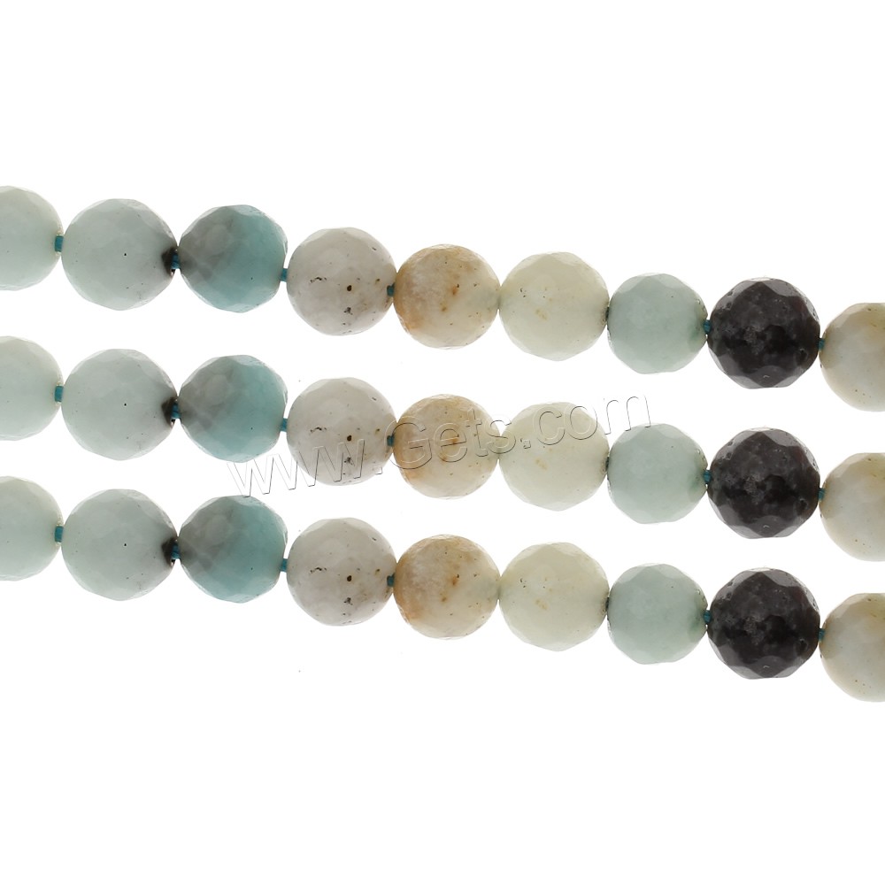 Amazonite Beads, Round, different size for choice & faceted, Hole:Approx 1mm, Length:Approx 15 Inch, Sold By Strand