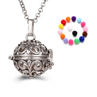 Pregnant Ball Locket Pendant, Brass, with Sponge, Round, plated, Essential oil diffusion & hollow lead & cadmium free, 20mm-30mm Approx 2-4mm 