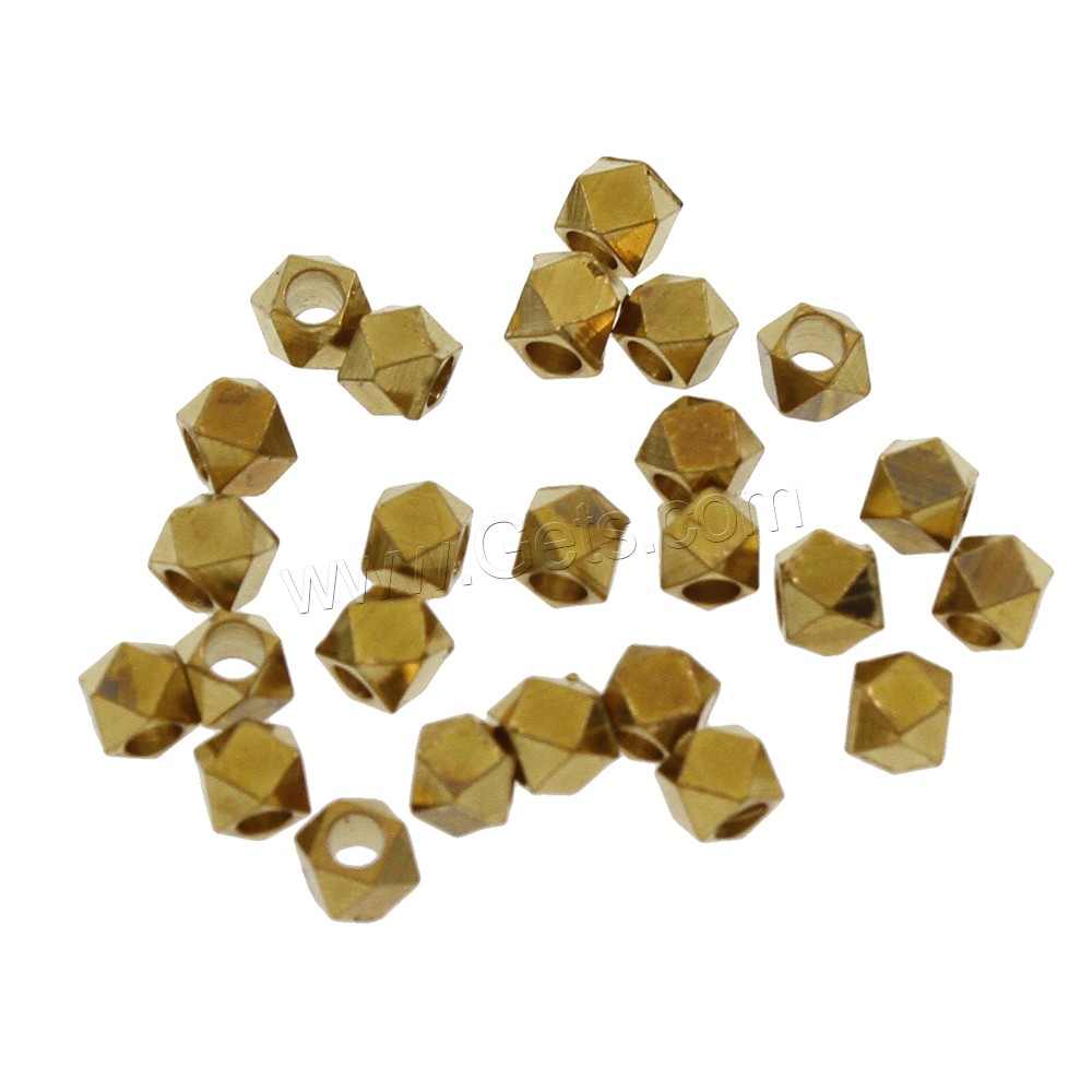 Brass Jewelry Beads, different size for choice, original color, nickel, lead & cadmium free, Hole:Approx 1.5mm, 1000PCs/Bag, Sold By Bag