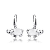 Newegg® Jewelry Earring, Zinc Alloy, with Cats Eye, Elephant, platinum plated, for woman & with rhinestone 