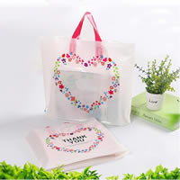 Gift Shopping Bag, Plastic, Square & with letter pattern 